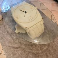 Tavolino in vetro  da salotto con orologio