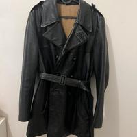 Cappotto trench in vera pelle