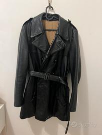 Cappotto trench in vera pelle