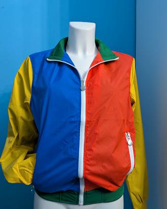 Giacca a vento vintage unisex colore block 