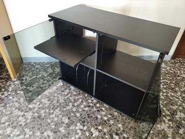 Mobile porta Hi-Fi TV grande, legno e vetro