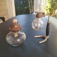 lampada ad olio, alambicco 