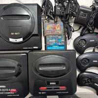 lotto stock 3 console sega mega drive  1+2 +giochi