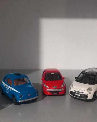 LOTTO N.5 1/43 FIAT POLIZIA BMW LANCIA PEUGEOT 