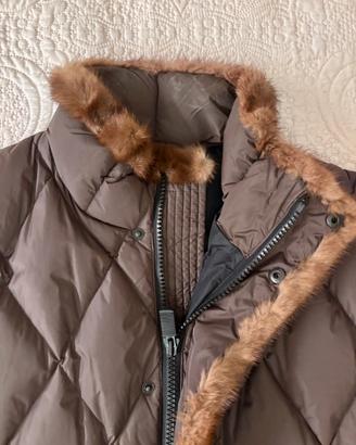 Gilet trapuntato con zip e pelo