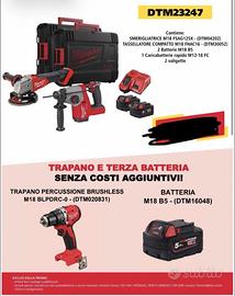 Milwaukee 18V set 3 utensili con 3 batterie Li-Ion