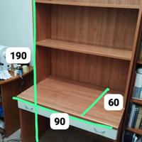 Scrivania 60x90 con libreria inclusa