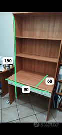Scrivania 60x90 con libreria inclusa