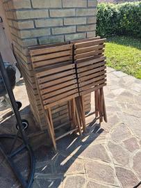 4 Sedie da giardino in legno pieghevoli