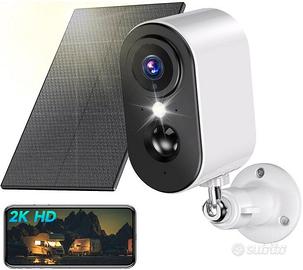 2K Telecamera Wi-Fi Esterno Senza Fili con Solare 