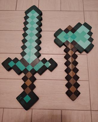 ascia e spada in diamante Minecraft 