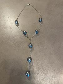 Collana con catena e palline argentate