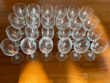 Set bicchieri in cristallo per acqua e vino