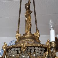 lampadario stile impero in bronzo