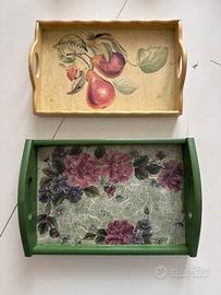 Vassoi in legno fatti a mano decoupage
