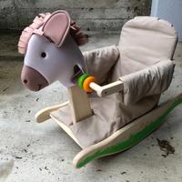 Cavallo a dondolo in Legno Massello e Stoffa