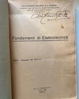 FONDAMENTI DI ELETTROTECNICA 1940 Napoli