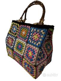 Borsa granny all'uncinetto