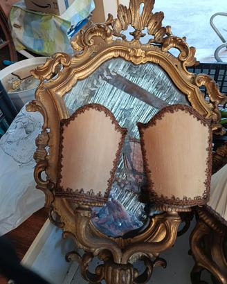Coppia Specchi Specchiere Veneziane con Appliques