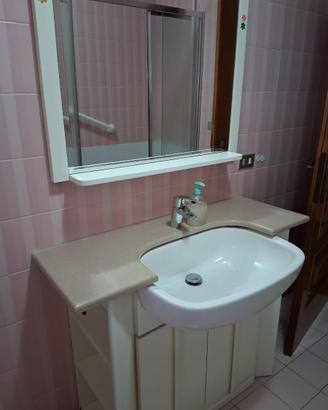 Bagno con specchio e mobiletto sottostante