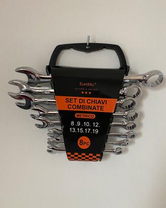 Set chiavi combinate metrico 8 pz di ferro nuova