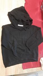 Felpa Conbìpel nera con cappuccio 6-7 anni