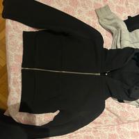 felpa nera corta zip