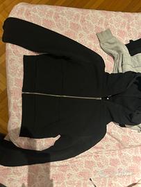 felpa nera corta zip