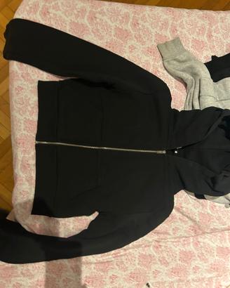 felpa nera corta zip