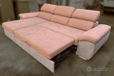 Divano angolare Hartè in tessuto Nabuk