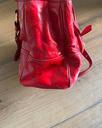 Miu miu Vitello lux Gathered borsa in pelle.