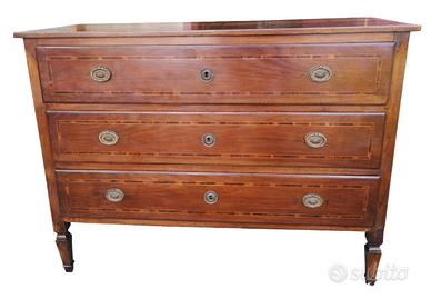 Cassettone Luigi XVI Emiliano intarsiato Rolo