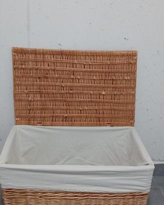 Baule portaoggetti rettangolare in vimini