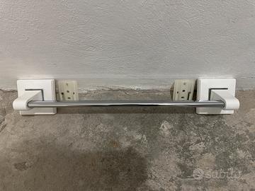 Portasciugamani a Parete Bianco e Cromato bagno