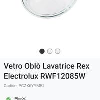 Oblò lavatrice rex electrolux 