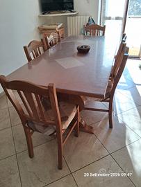 TAVOLO ROVERE MASSELLO  + SEDIE
