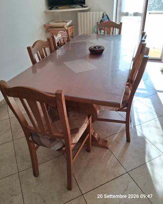 TAVOLO ROVERE MASSELLO  + SEDIE