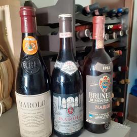 3 rare bottiglie   BAROLO  BAROLO BRUNELLO