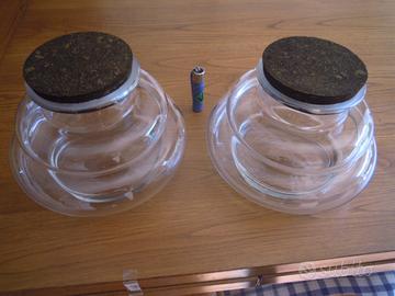 Barattoli in vetro soffiato di Empoli vintage