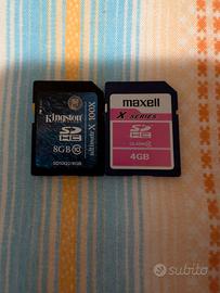 Memory card SD HC da 4GB e 8GB 