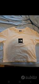 The north face maglietta Crop M bianca elasticizza