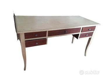 Tavolo - Scrivania In Legno Con Cassetti