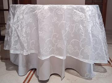 lotto coprimacchia organza rotonde 270 cm ghiaccio
