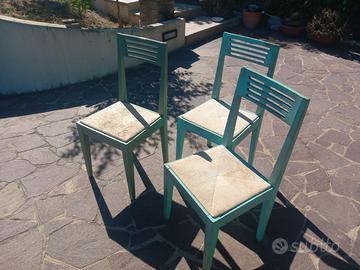 10 Sedie in legno stile anticato