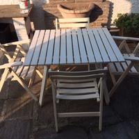 TAVOLO E SEDIE DA GIARDINO PIEGHEVOLI
