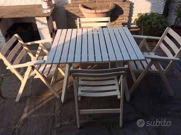 TAVOLO E SEDIE DA GIARDINO PIEGHEVOLI