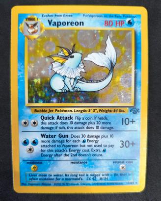 carta Pokémon Vaporeon JU 12 HOLO ENG