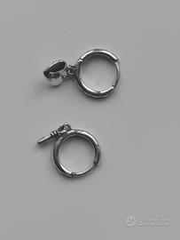 orecchini  cuore e chiave in argento 