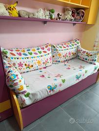 Letto bambini con cuscini decorati Moretti Compact