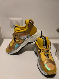 Sneakers Fabi High-Top Giallo e Oro TG 40